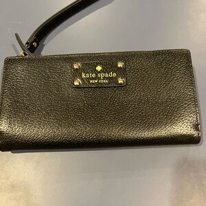 Kate Spade Black Leather Wristlet